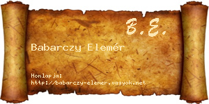 Babarczy Elemér névjegykártya