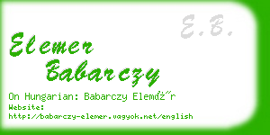 elemer babarczy business card